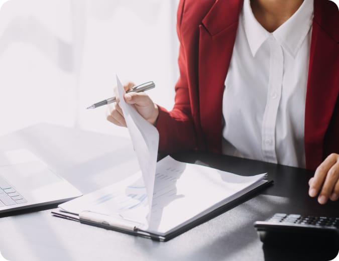 woman with documents